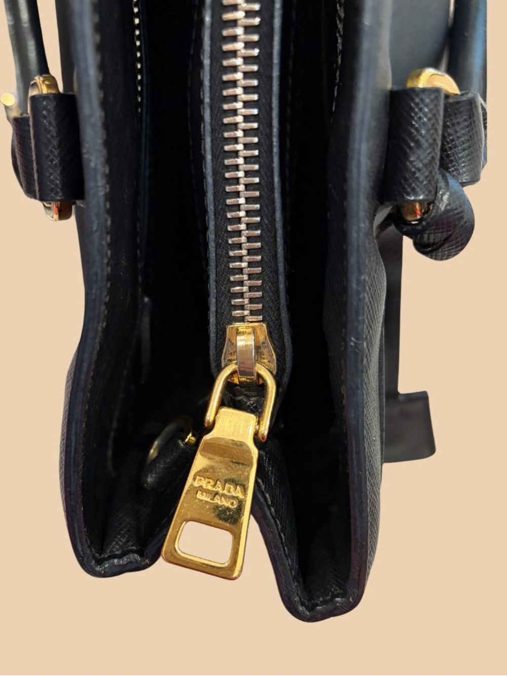 Prada Galleria Black Saffiano Leather Tote Shoulder Bag Gold Hardware - Picture 5 of 16